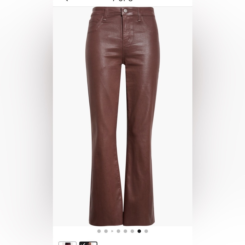 L'AGENCE Kendra Coated Chocolate Flare Pants